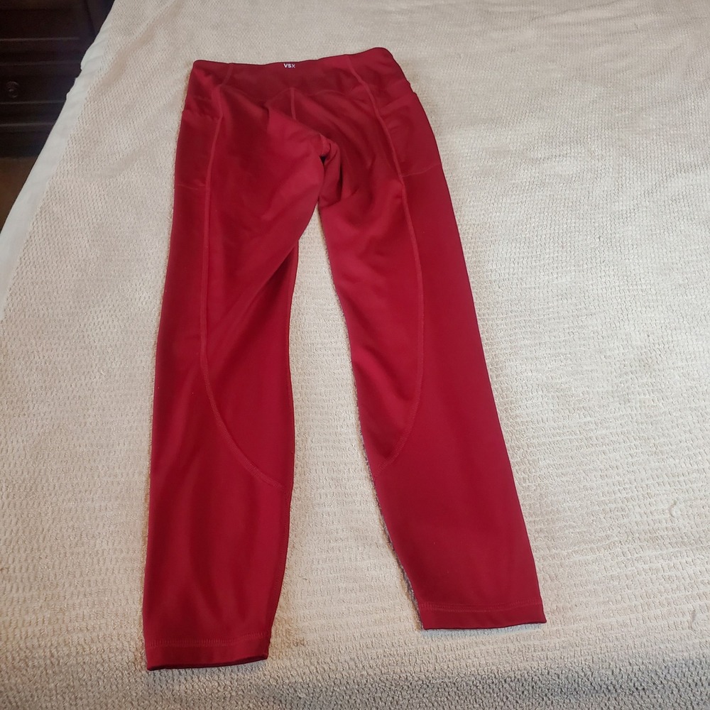 VSX‎ Victoria's Secret Red High Waisted Activewear Leggings with Pockets Medium